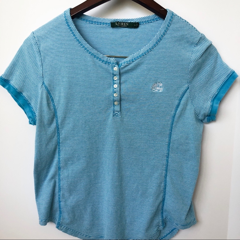 Ralph Lauren Monogram Henley Tee • Lrg